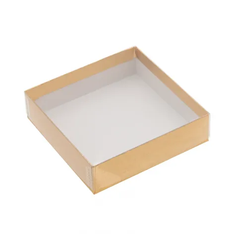 Lined Gold Board Box with PET Lid; Plain Base